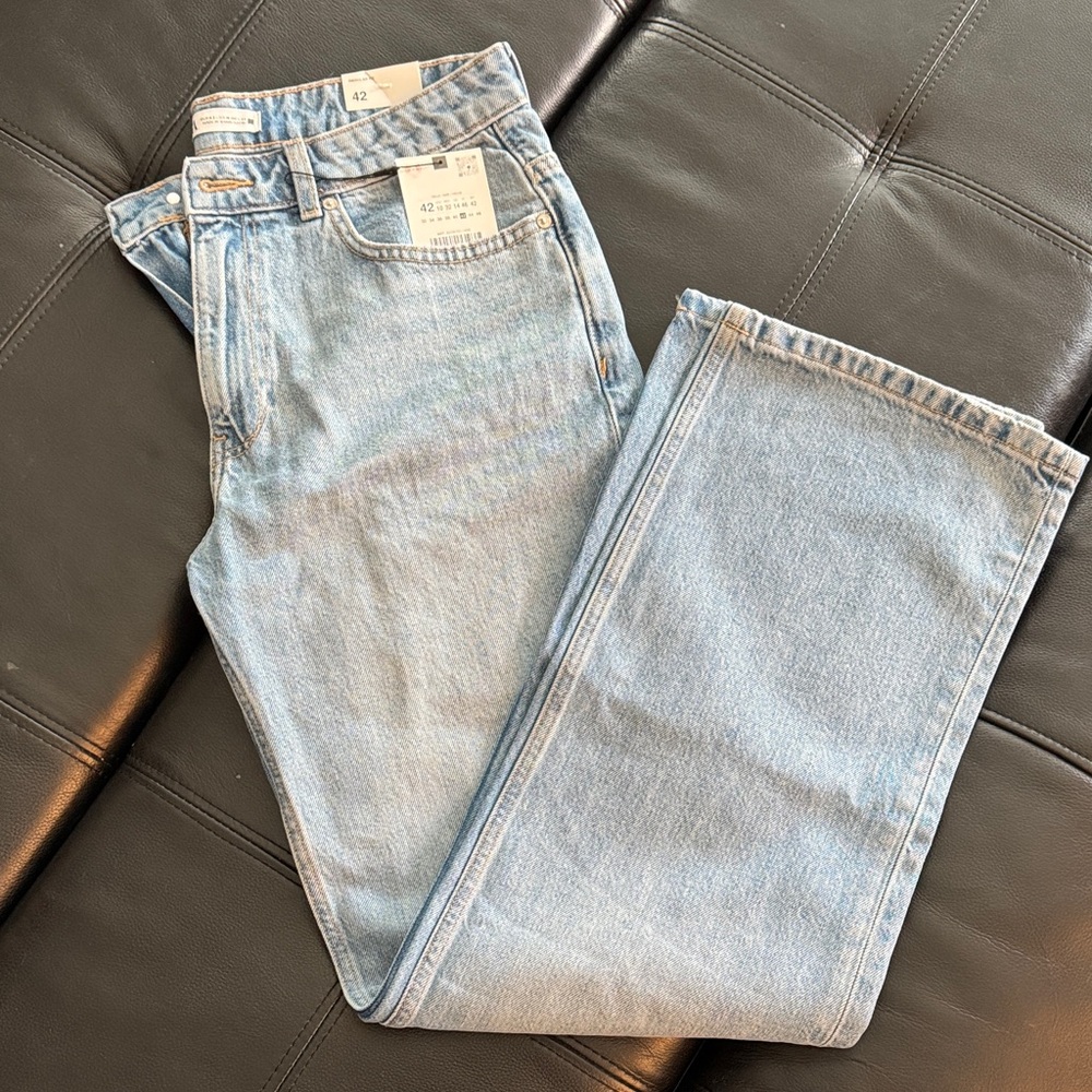 Light Blue Zara high rise regular fit Denim Jeans